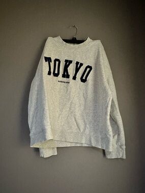 Scotch & Soda Gray Sweatshirt with Navy TOKYO Letters
